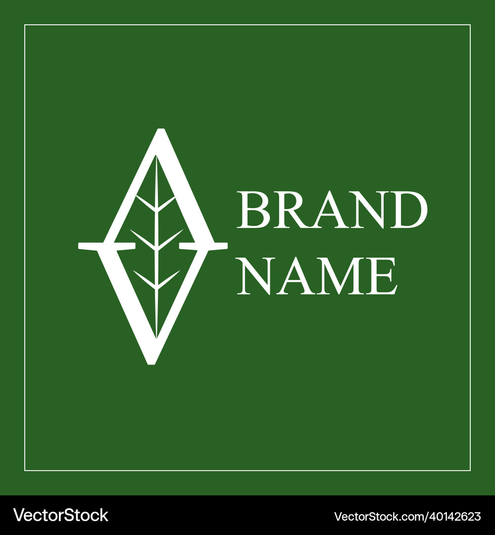 An image of a leaf with veins in monogram vector image
