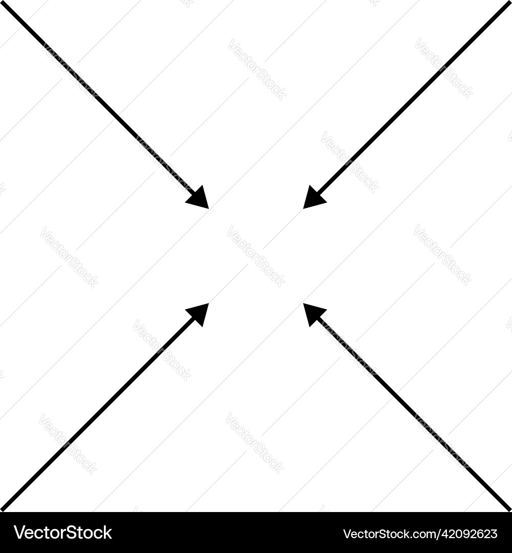 Arrows pointers inward collect intermix gather Arrows pointers inward collect intermix gather Vector Image