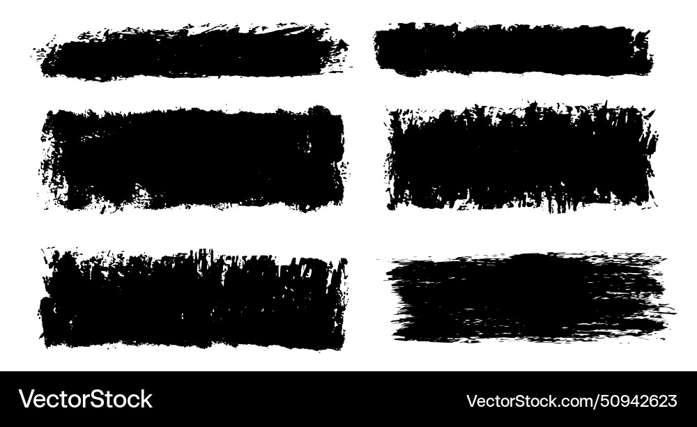 Brush strokes rectangular painted objects Brush strokes rectangular painted objects vector image