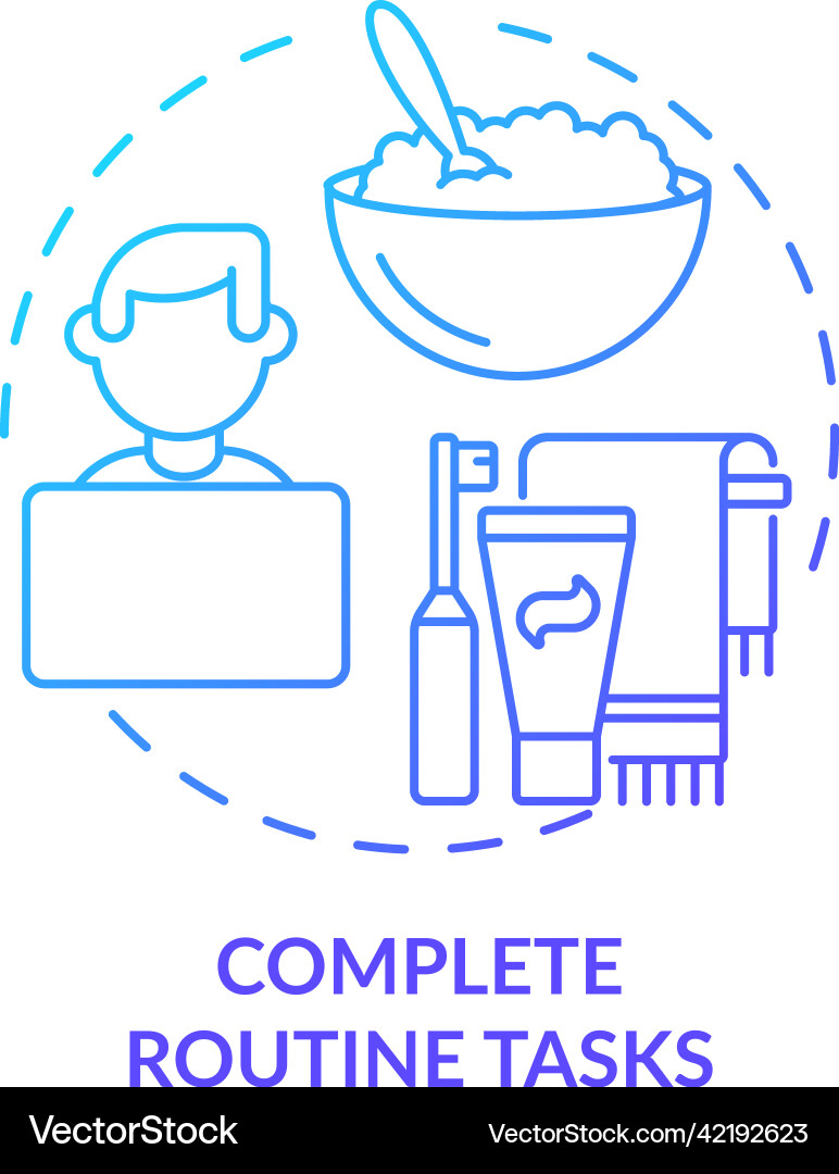 Complete routine tasks blue gradient concept icon Vector Image