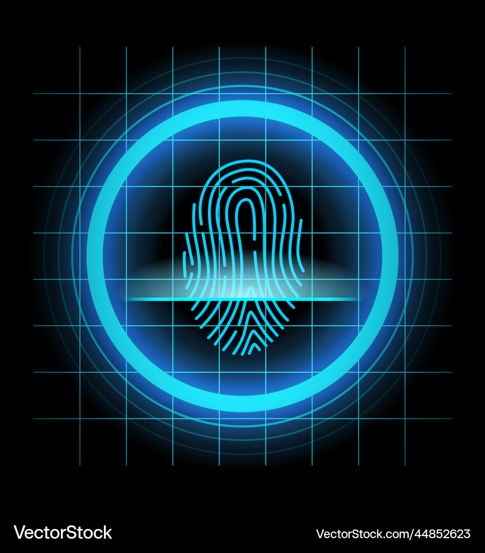 Fingerprint identification scan Fingerprint identification scan Vector Image