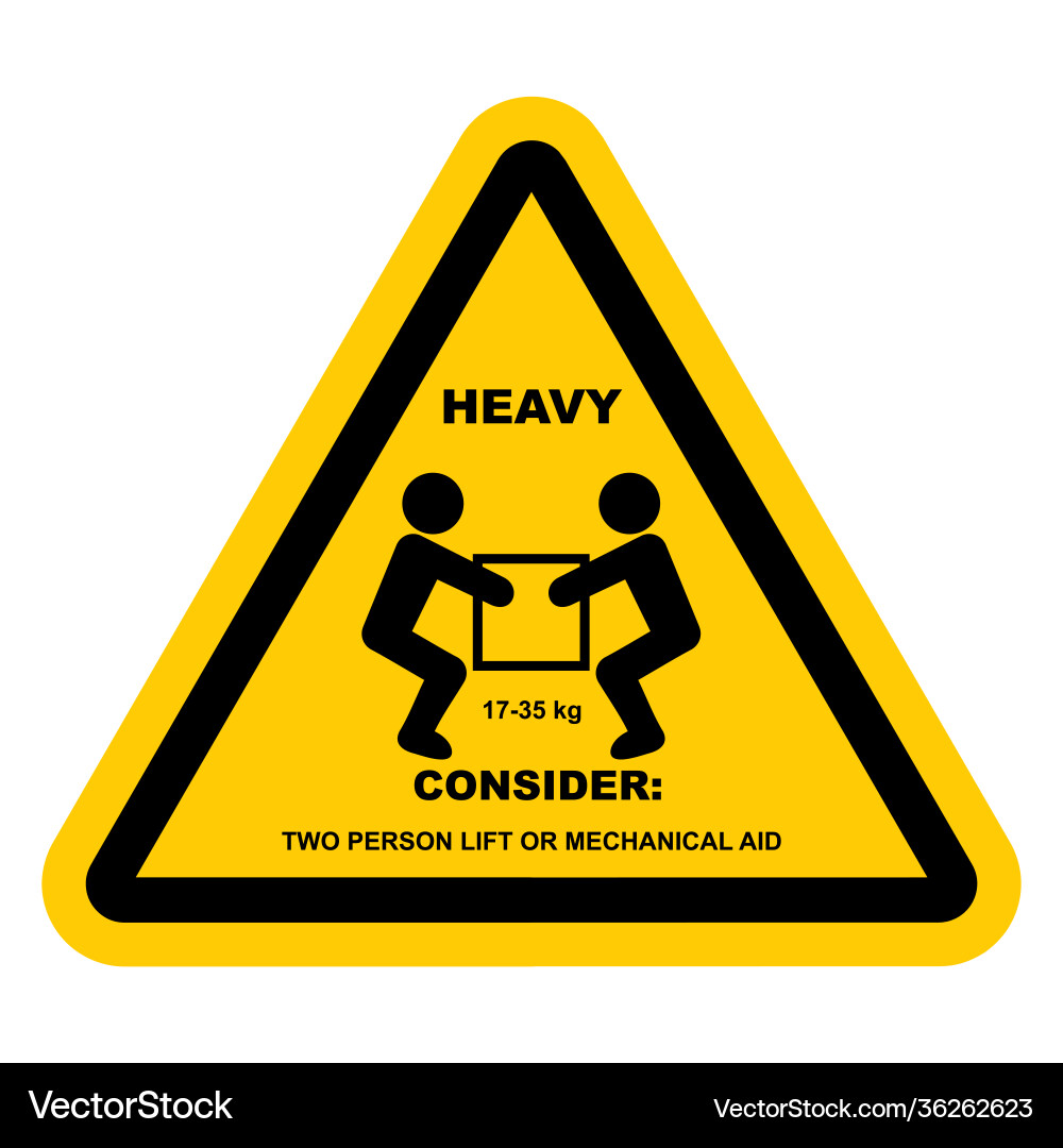 Handling with heavy load two person triangle Handling with heavy load two person triangle vector image