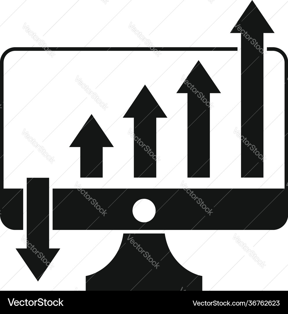 Increasing graph icon simple style Increasing graph icon simple style vector image