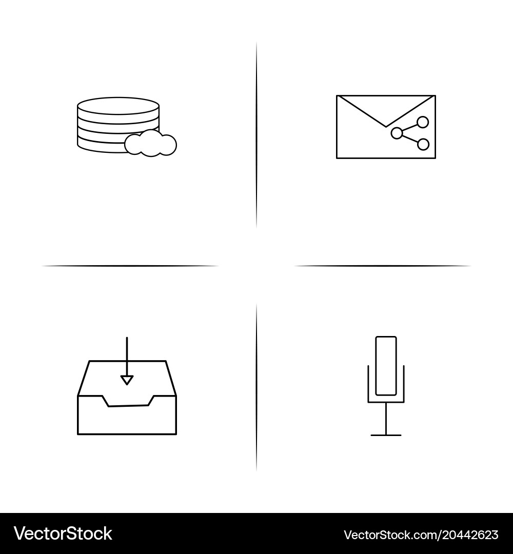 Internet of things simple linear icon setsimple vector image