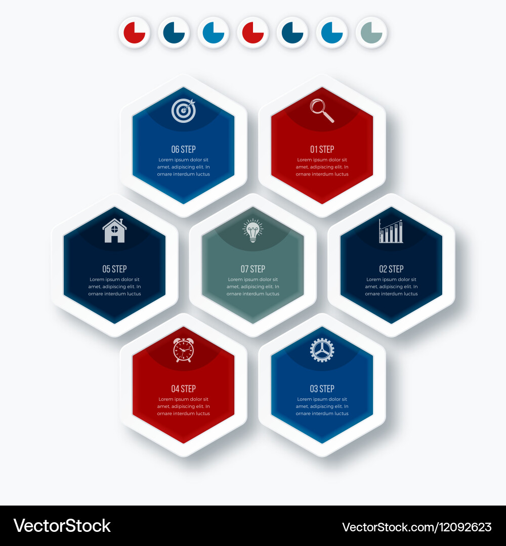 Modern Hexagon Data Set vector image