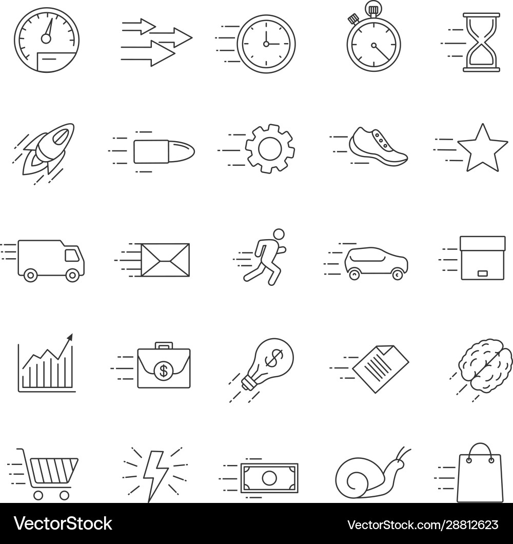 Motion linear icons set Motion linear icons set vector image