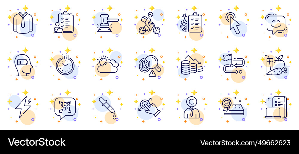 Outline set of juice device and time line icons Outline set of juice device and time line icons vector image