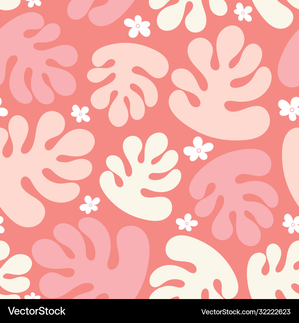 Palm leaf pattern design seamless repeat vector image
