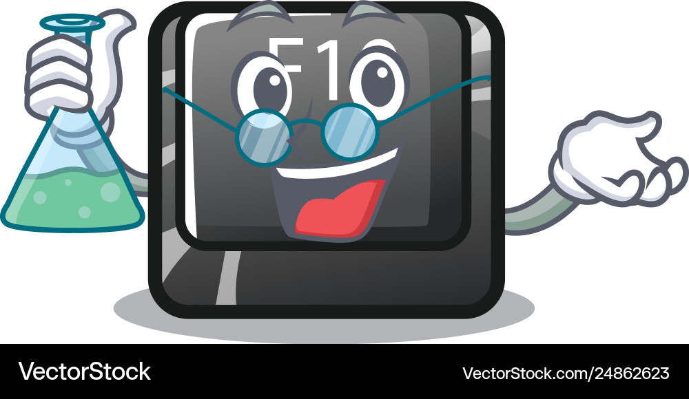 Professor button f10 on a keyboard character vector image