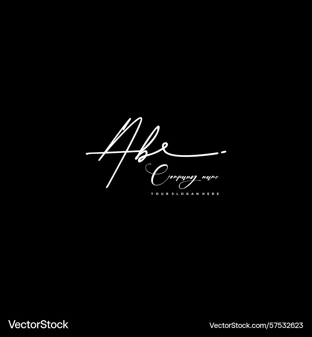 Signature style ab initial logos initials logo Vector Image