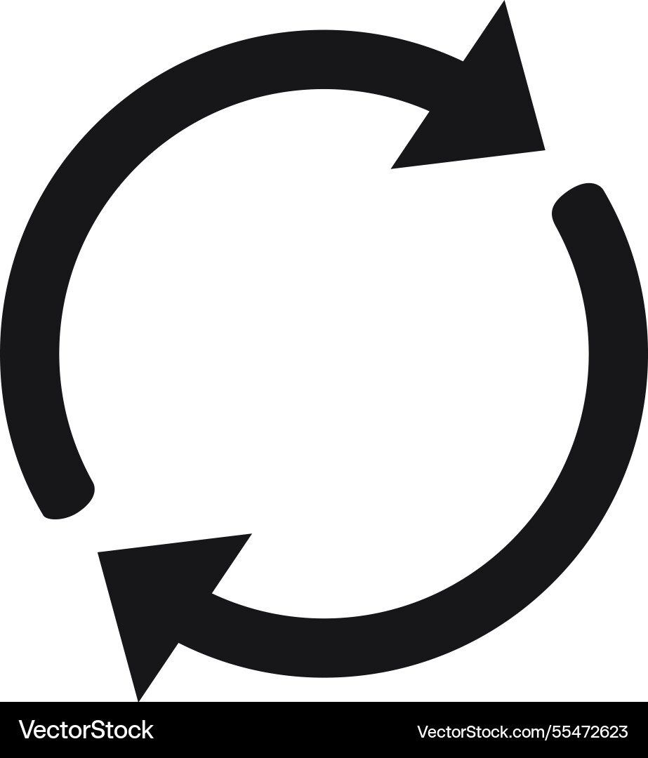 Two arrows forming a circular design rotating Two arrows forming a circular design rotating vector image
