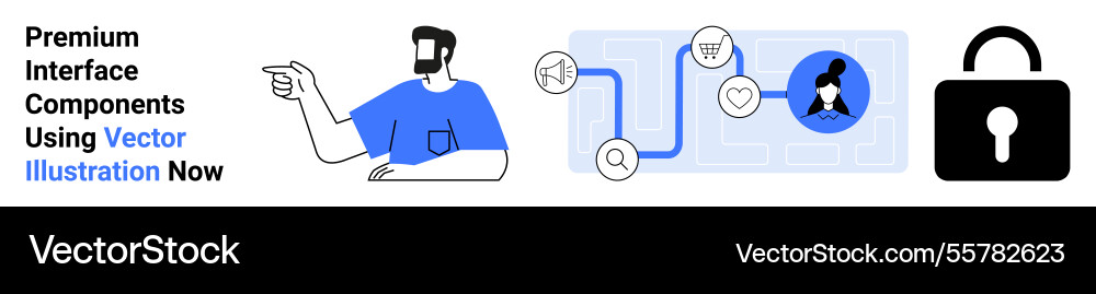 User interface design with privacy and data Vector Image