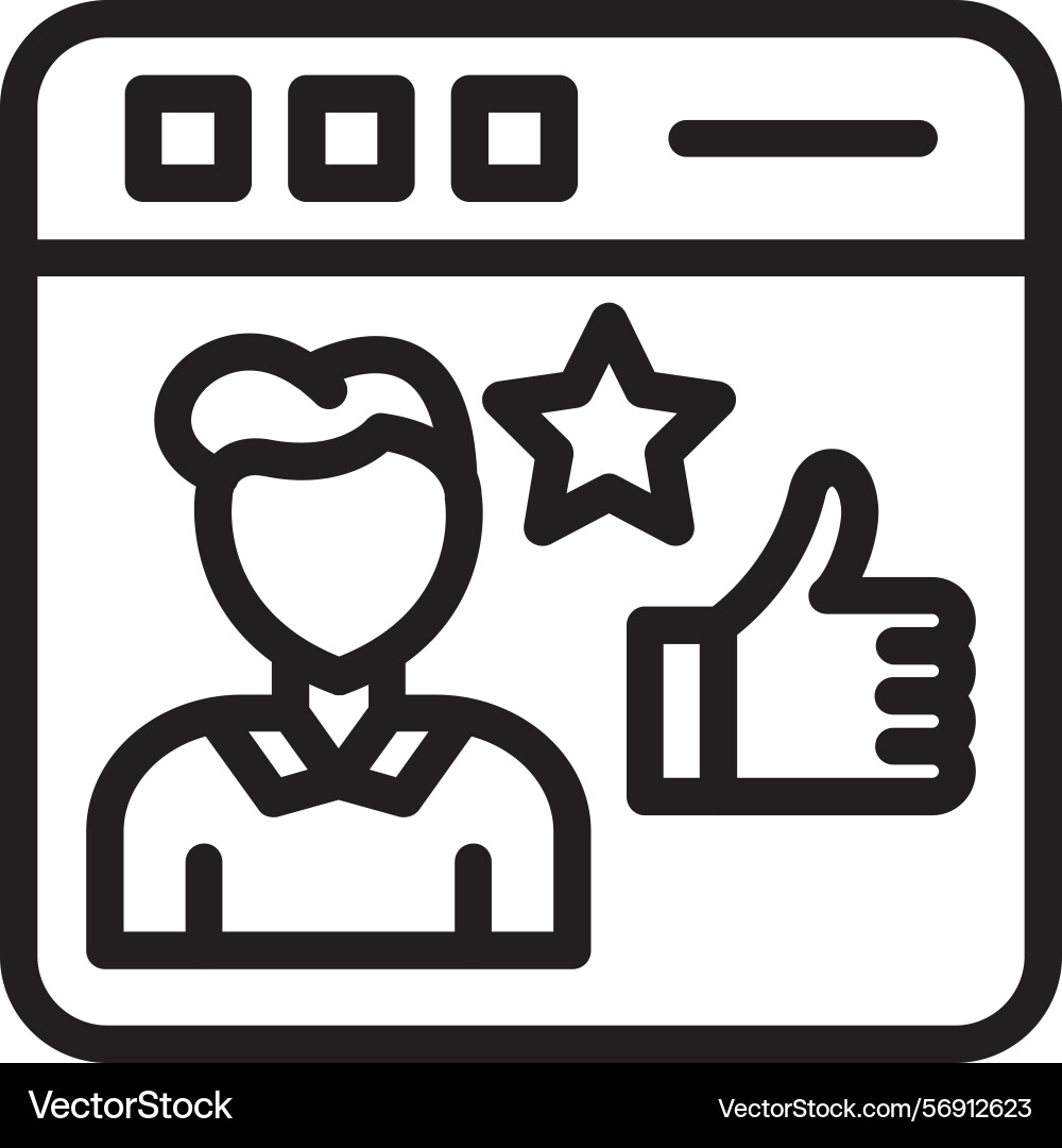 Userrating linear style icon design vector image