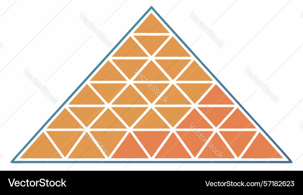Warm gradient triangle geometric pattern vector image