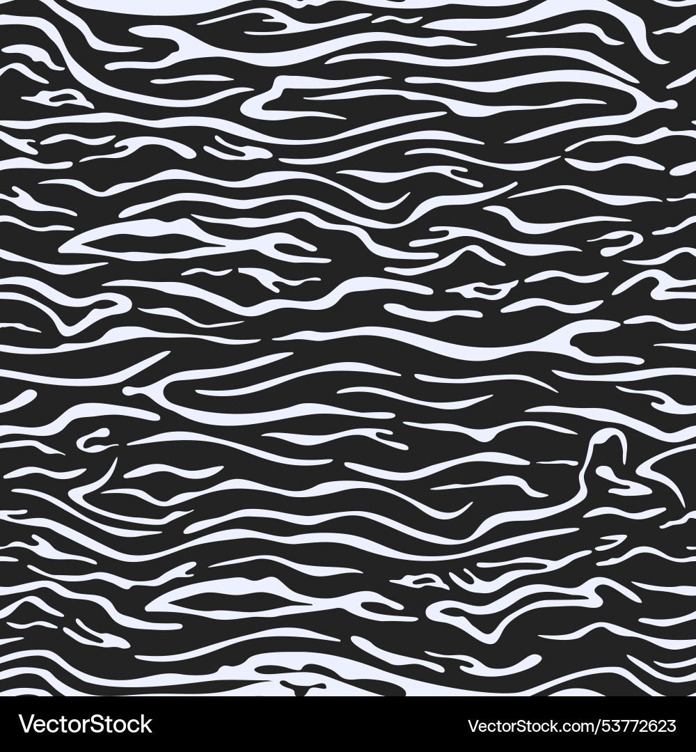 Zebra skin pattern seamless background black Vector Image