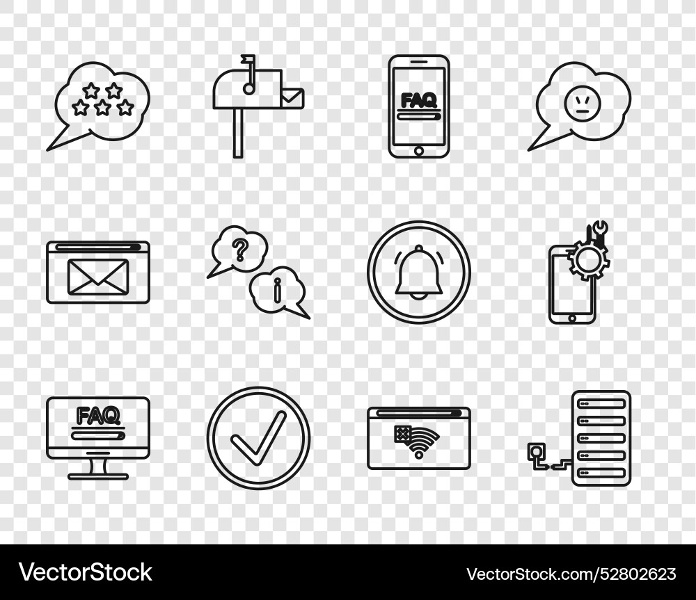 Zeilenmonitor mit faq information server einstellen Zeilenmonitor mit faq information server einstellen vektorbild