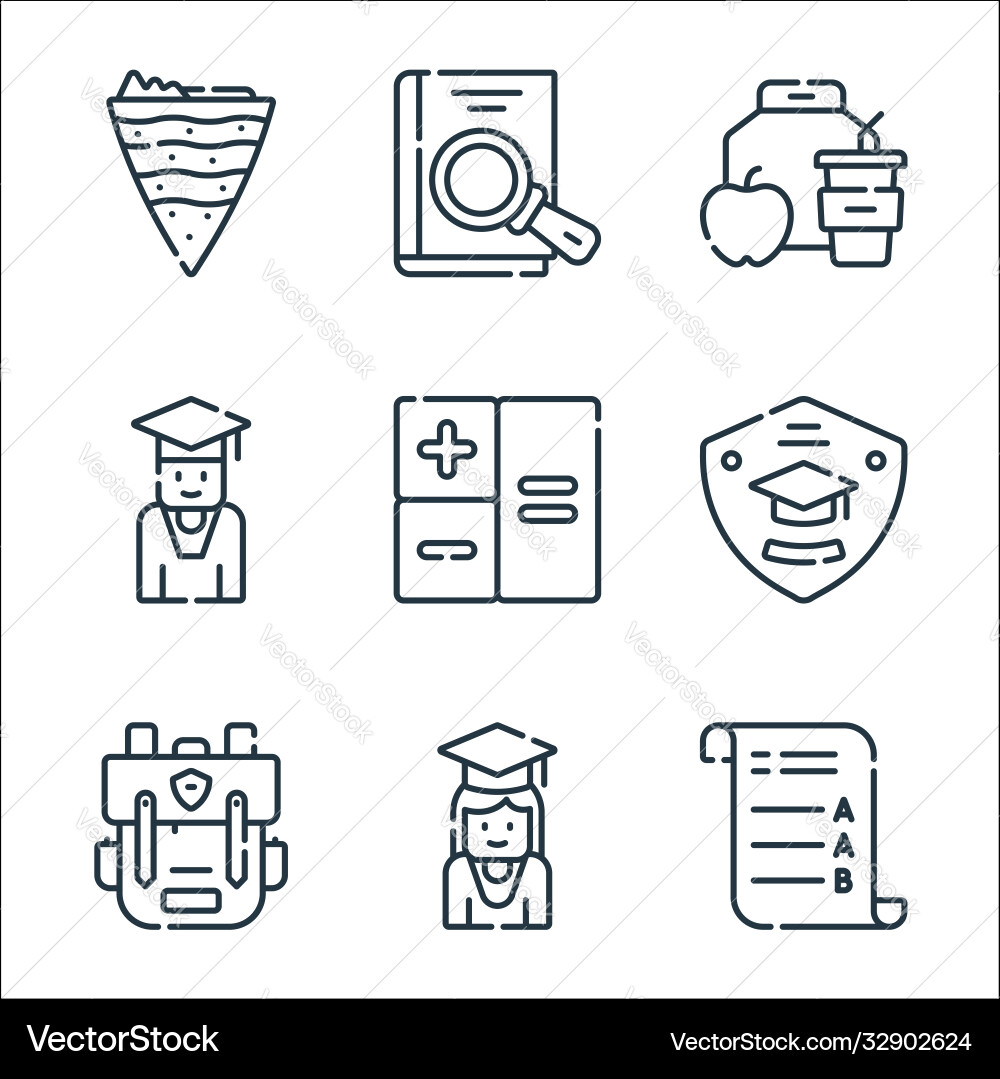 Academy line icons linear set quality Academy line icons linear set quality vector image