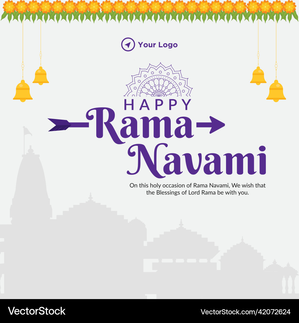 Banner design of happy ram navami Banner design of happy ram navami vector image