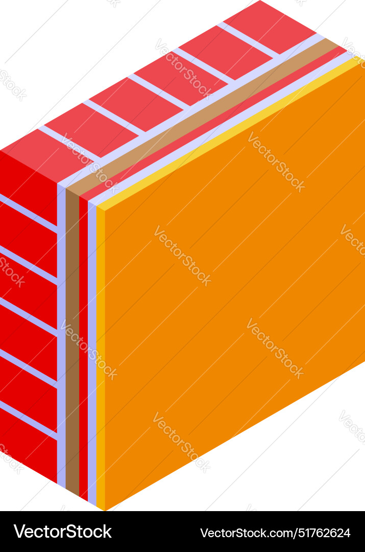 Building thermal insulation material representing Building thermal insulation material representing Vector Image