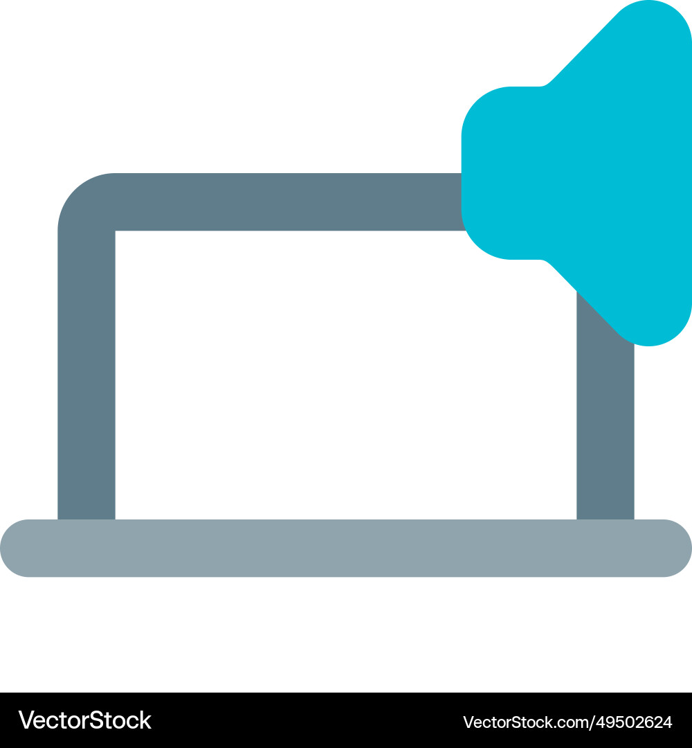 Built-in speakers on laptop for audio output vector image