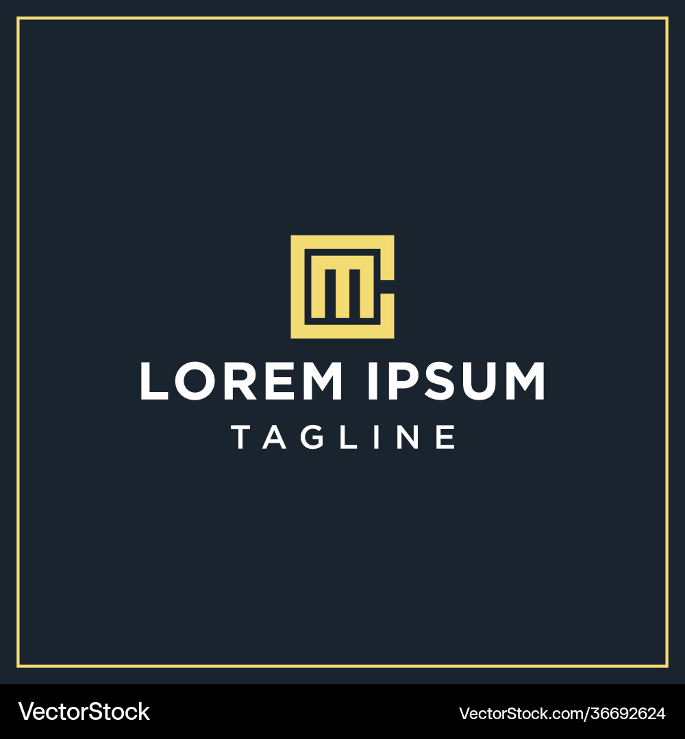 CM/MC Initial Logo Vector Image