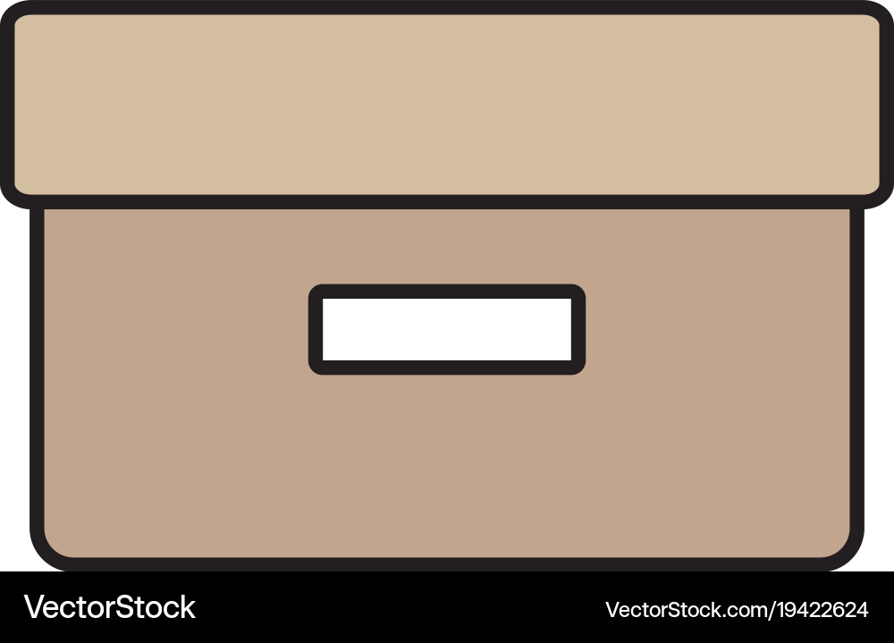 Colorful work box package object design vector image