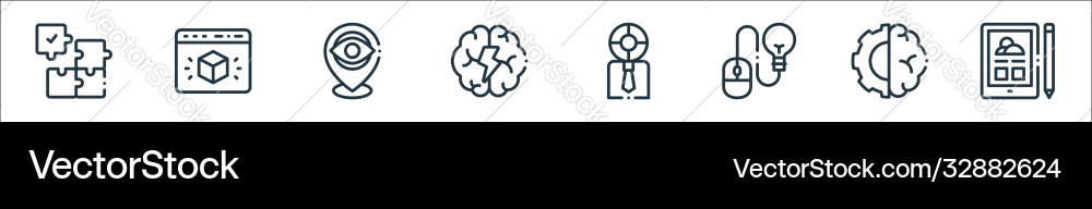 Design thinking line icons linear set quality Design thinking line icons linear set quality vector image