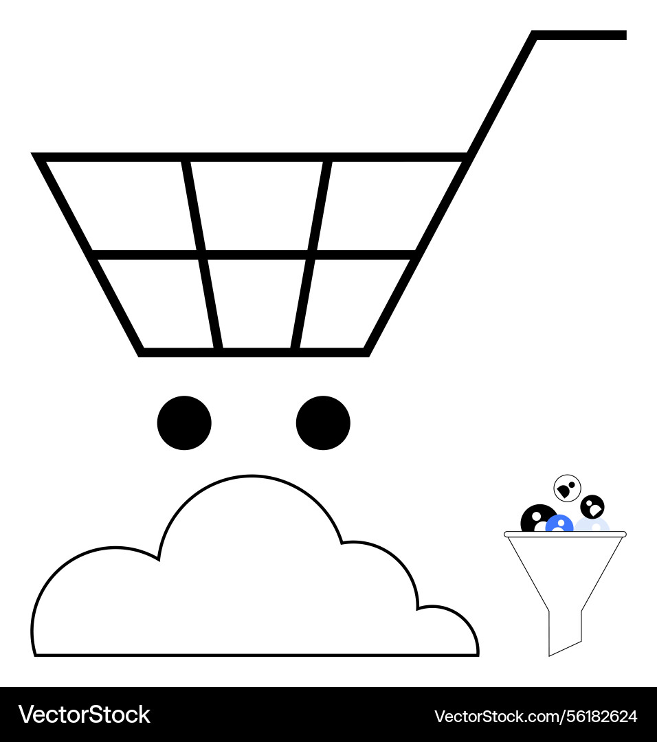 E-commerce cloud platform with data filtering E-commerce cloud platform with data filtering vector image