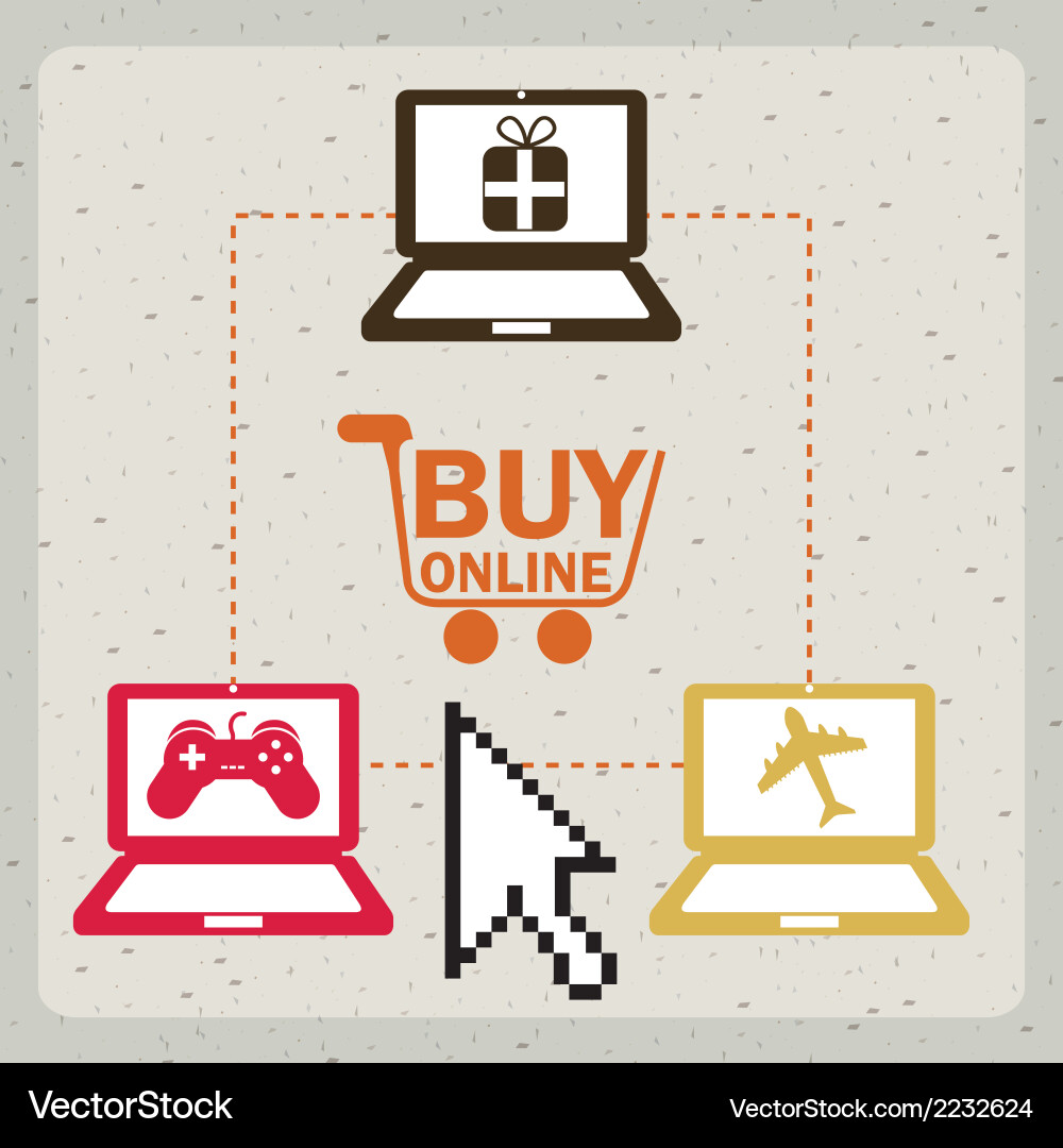 Ecommerce design over pattern background vector image