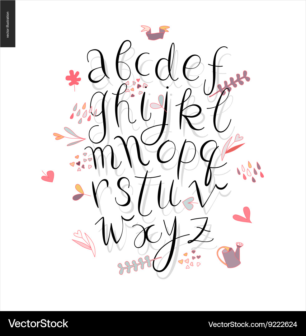 Elegant Script Font - Garden Theme vector image