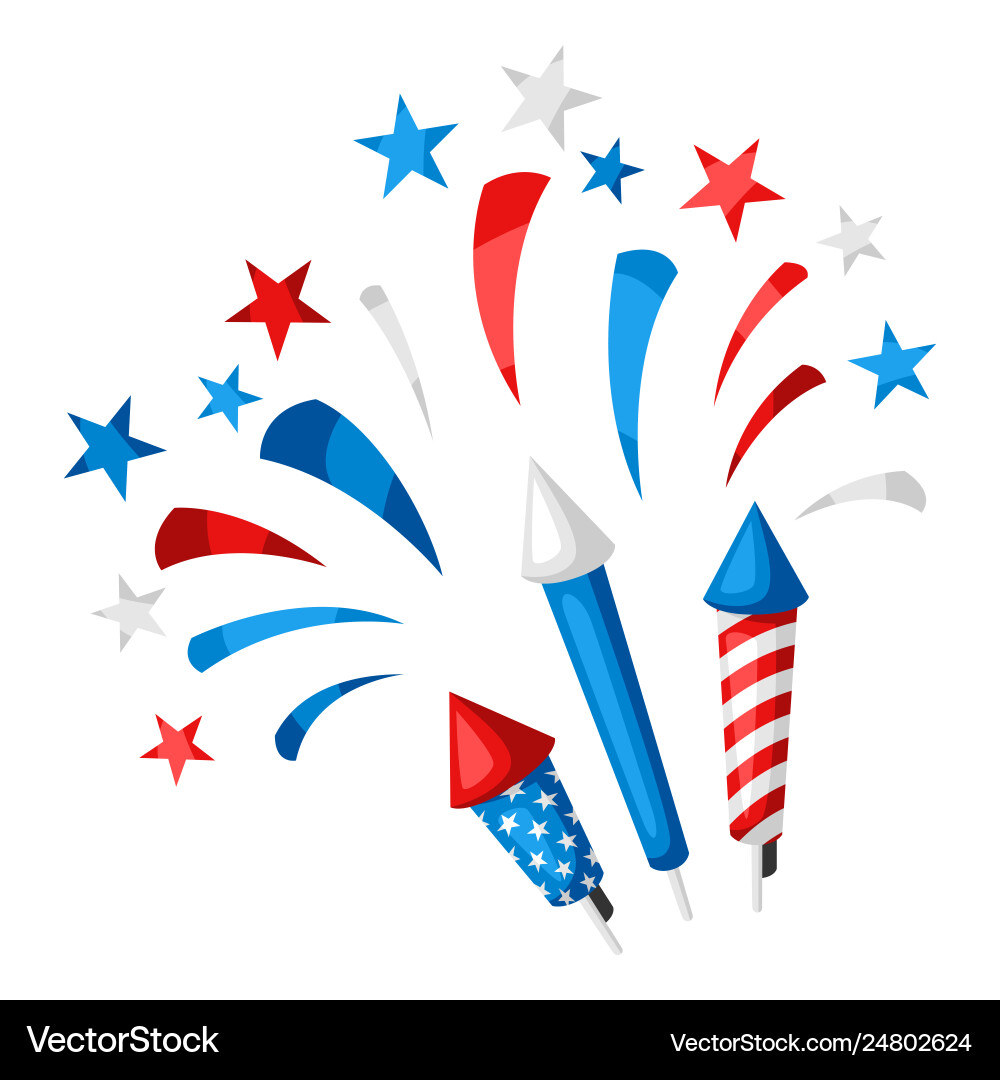 Fourth of July Fireworks Background – Royalty-Free Vector | VectorStock, image size:1000x1080