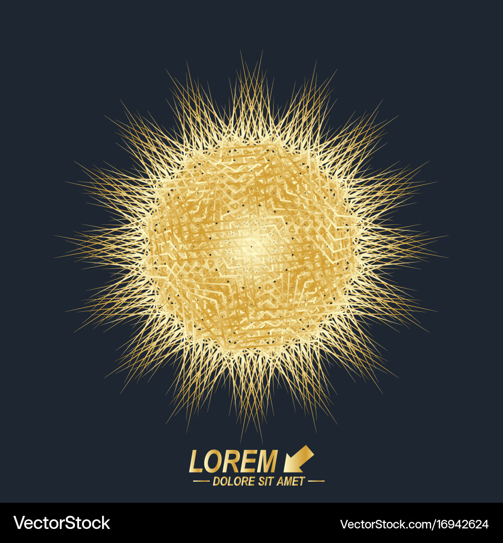 Fractal golden element virtual background Vector Image