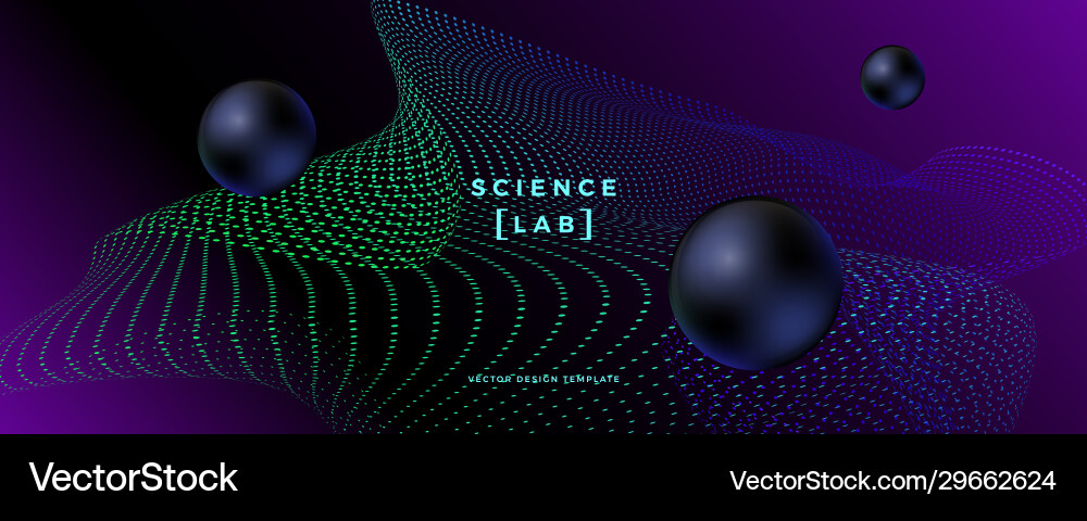Futuristic background with dynamic particles vector image