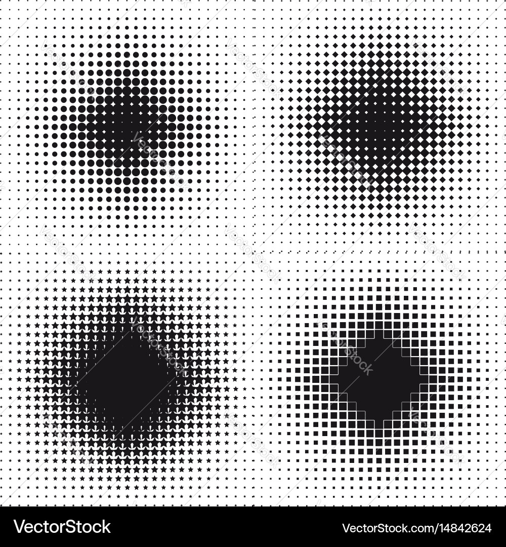 Halftone effect set abstract background vector image