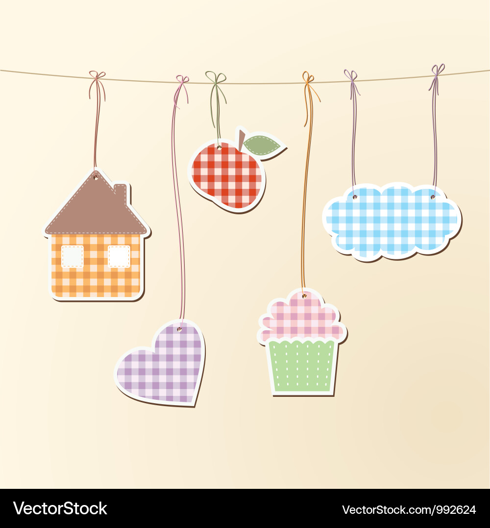 Hanging Objects on Strings Vector Image