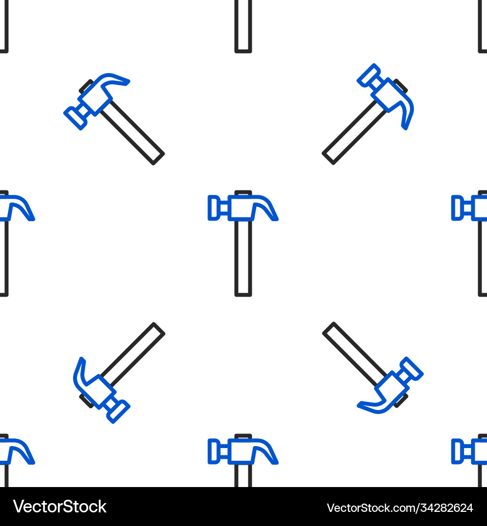 Line hammer icon isolated seamless pattern Line hammer icon isolated seamless pattern vector image