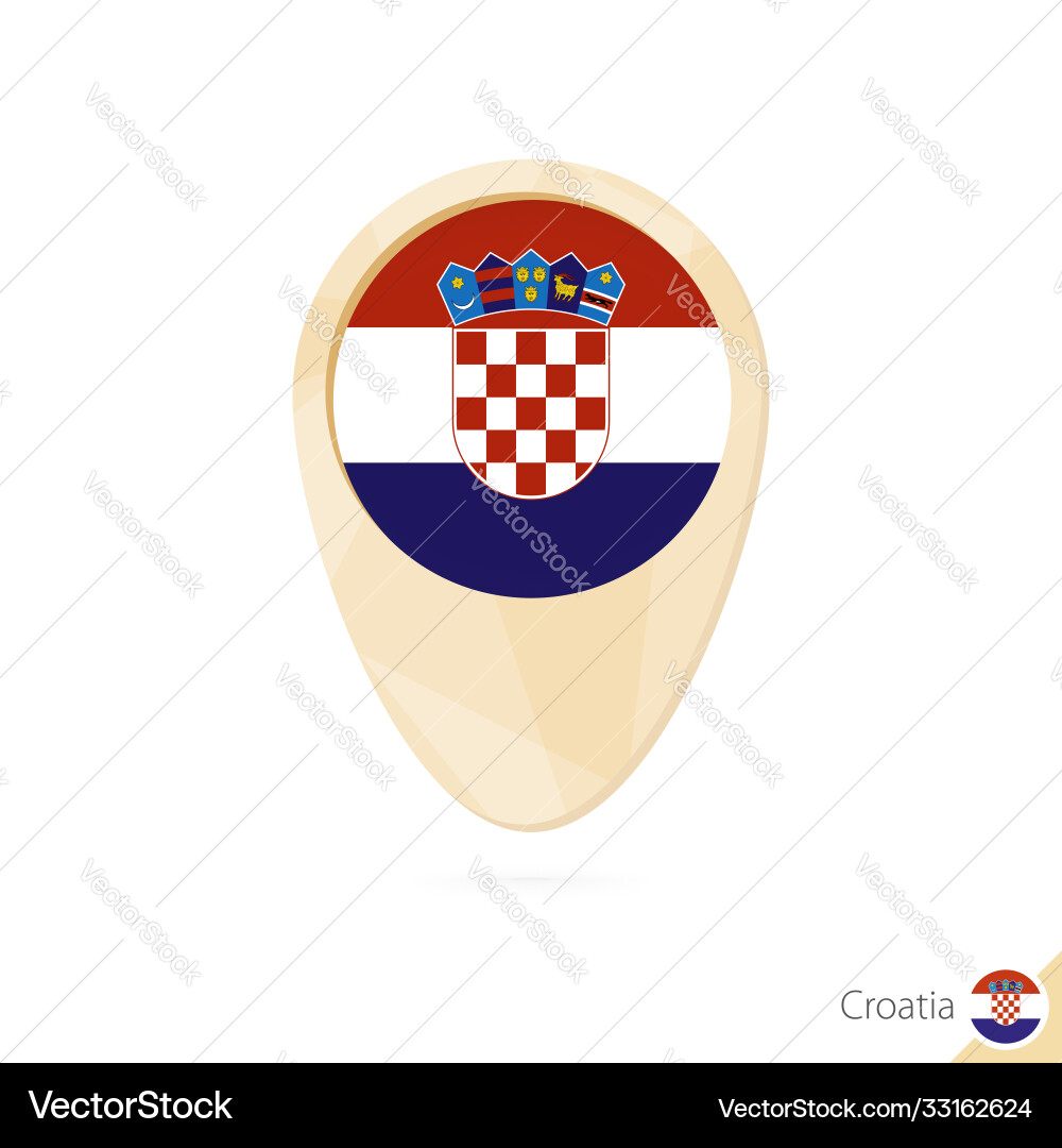 Map pointer with flag croatia orange abstract Map pointer with flag croatia orange abstract Vector Image