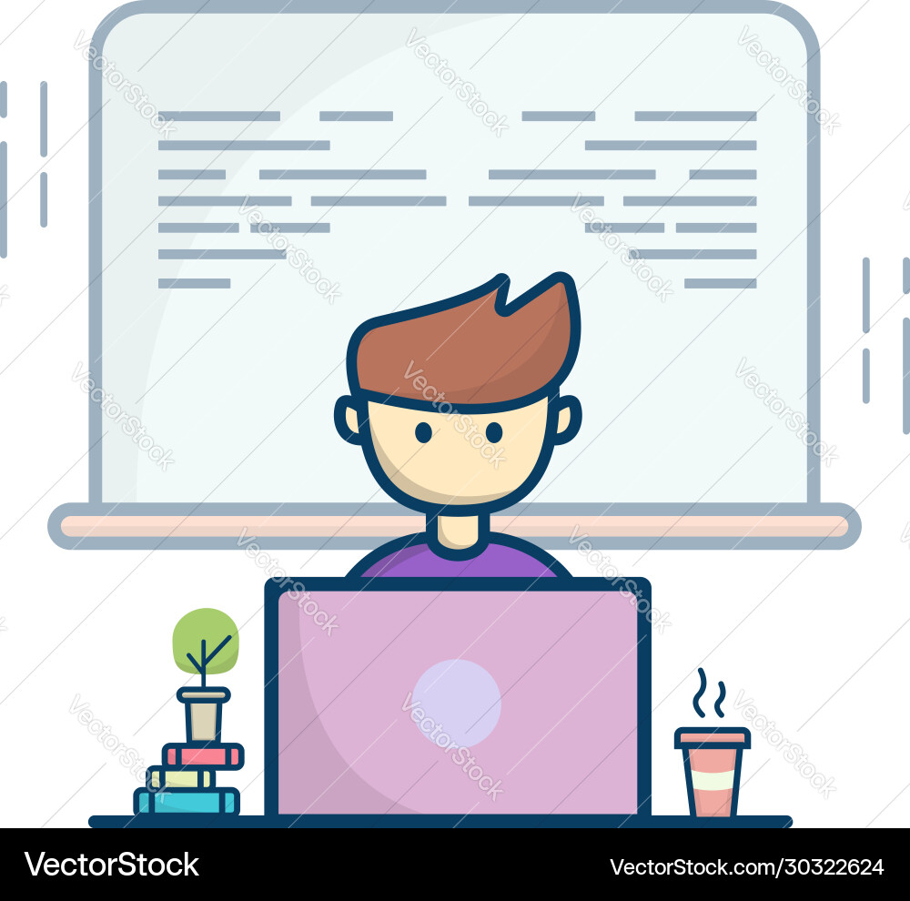 Modern Programmer Workspace vector image