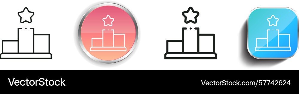 Ranking icon thin linear regular and button style vector image