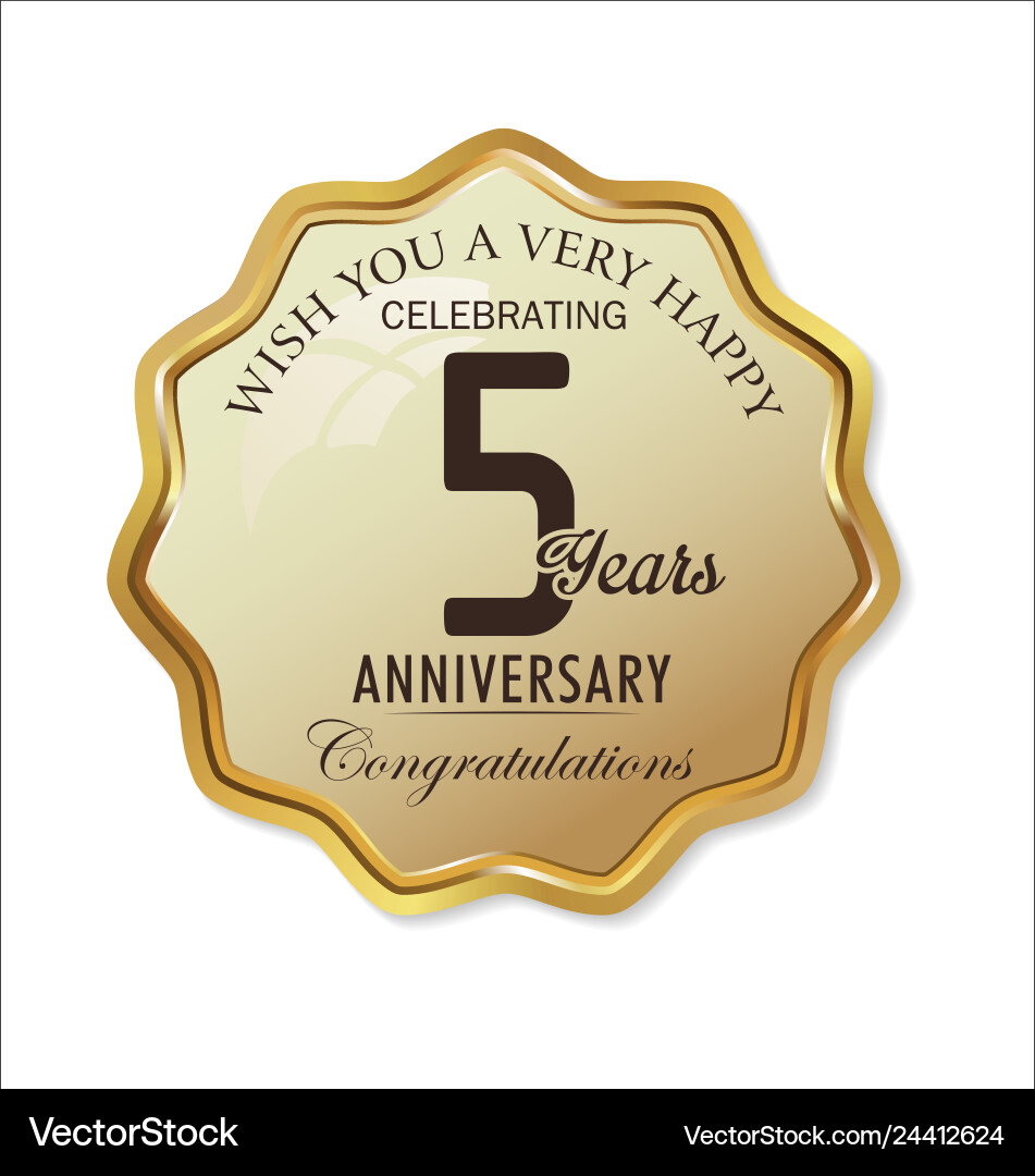 Retro Anniversary Label - 5 Years Royalty Free Vector Image