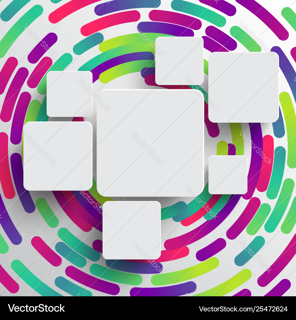 Rounded shape with shadow and colorful circle Rounded shape with shadow and colorful circle vector image