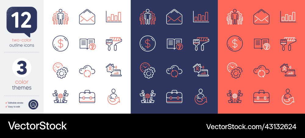 Set of cloud sync mail and share line icons Set of cloud sync mail and share line icons vector image