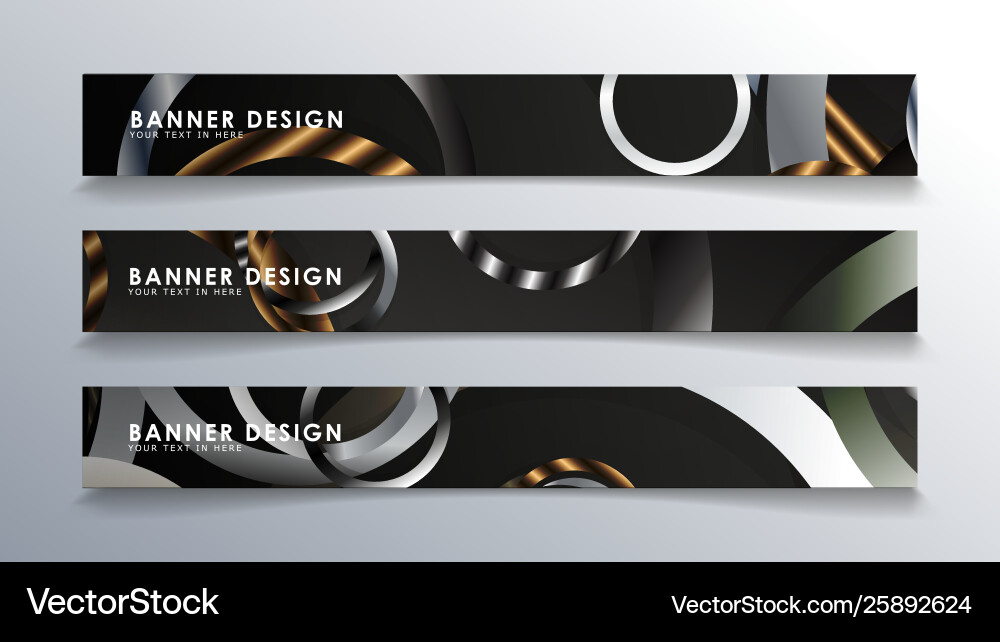 Set rectangular banner with a circle background Vector Image