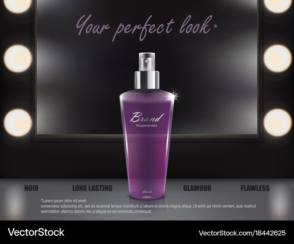 3d make-up table with mirror and spotlights Vector Image