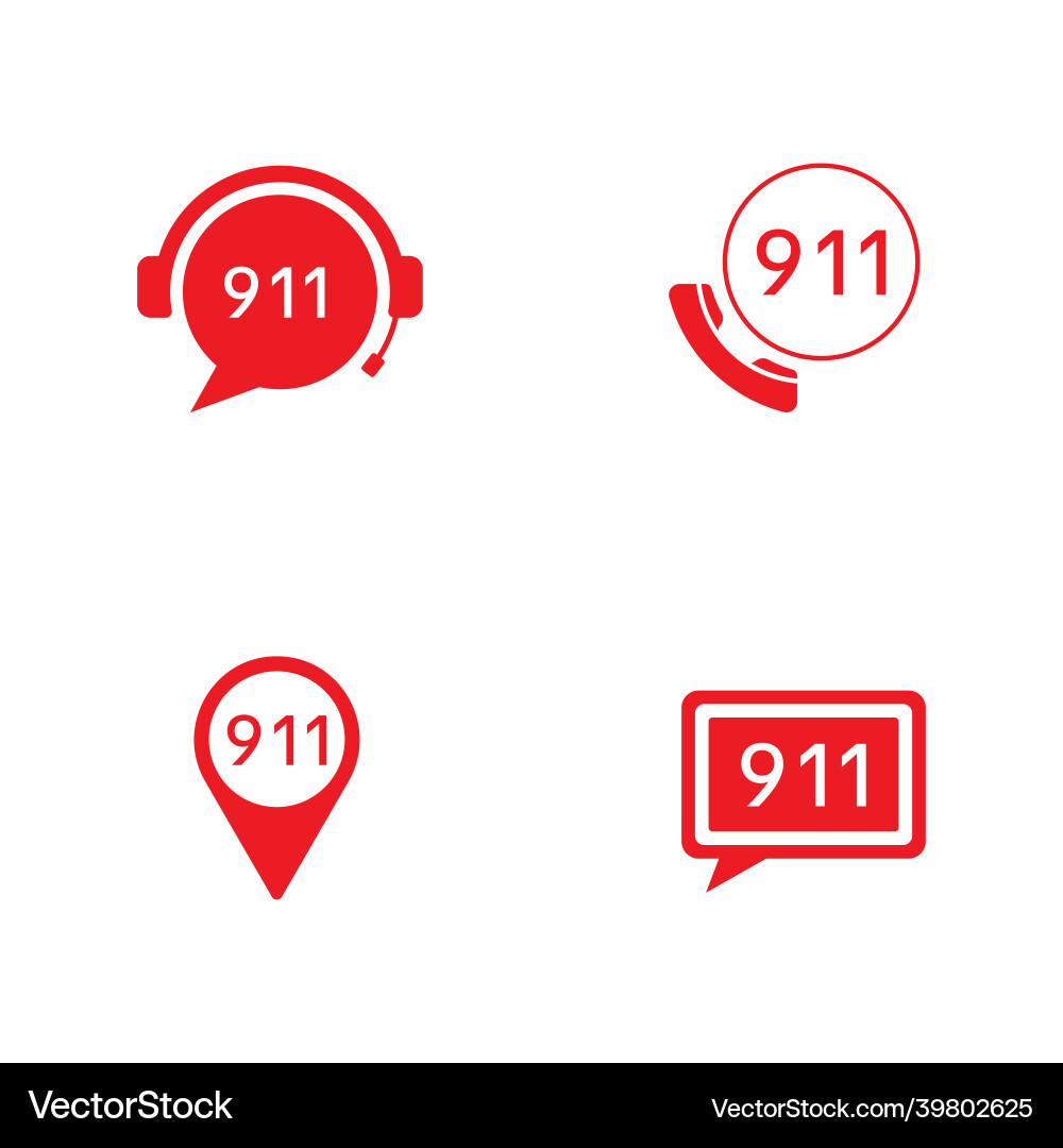 911 emergency icon design 911 emergency icon design vector image