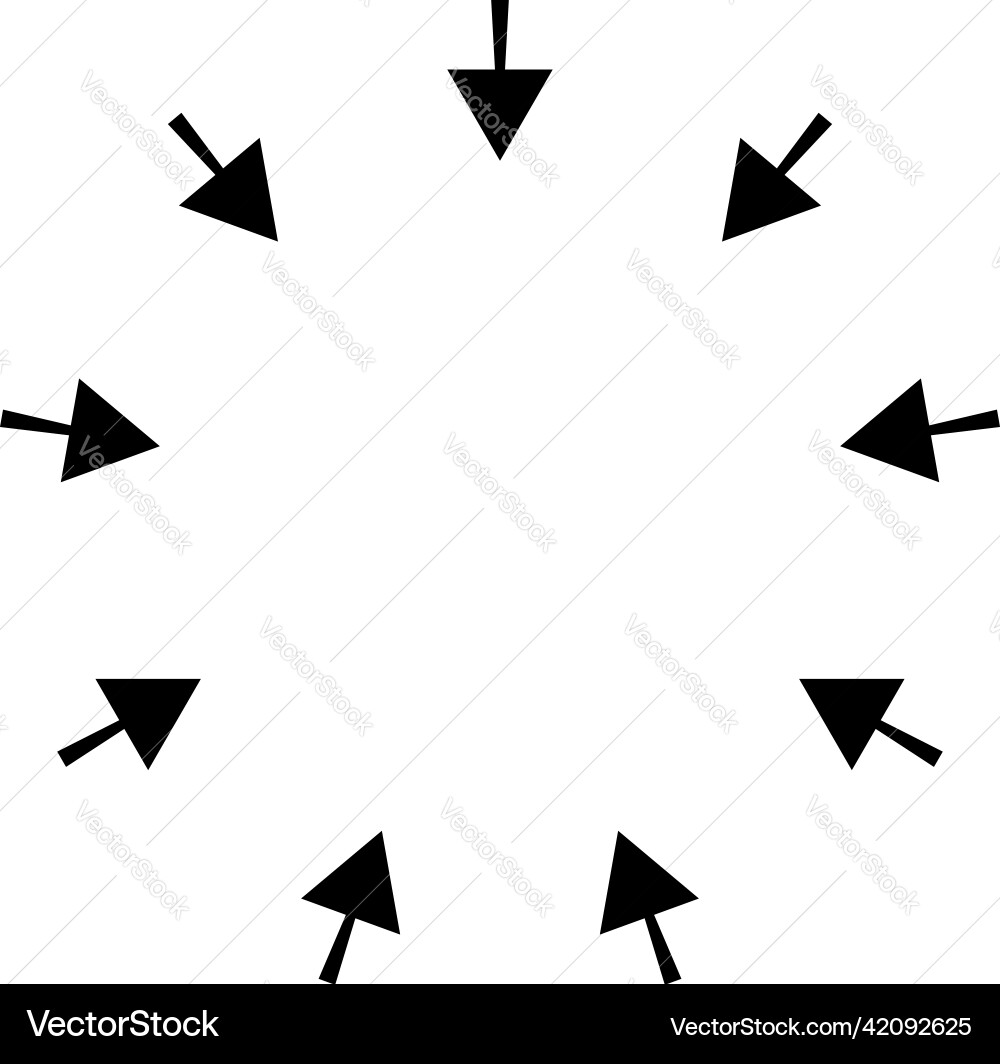 Arrows pointers inward collect intermix gather Arrows pointers inward collect intermix gather vector image