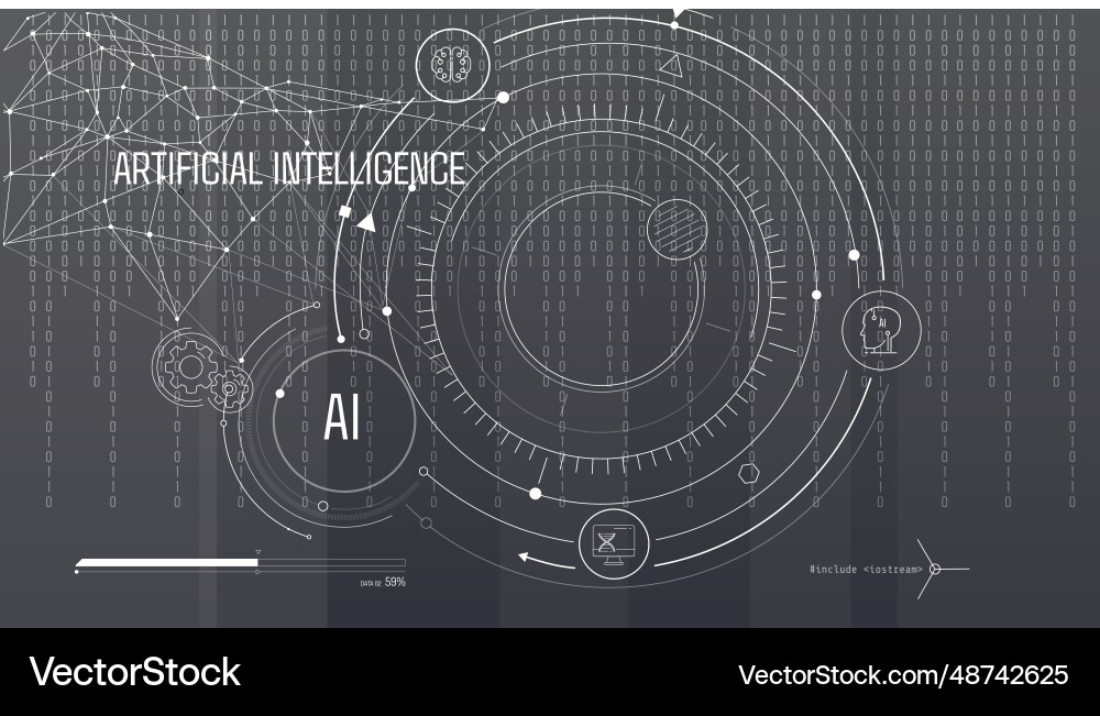 Artificial intelligence computing technology Artificial intelligence computing technology Vector Image
