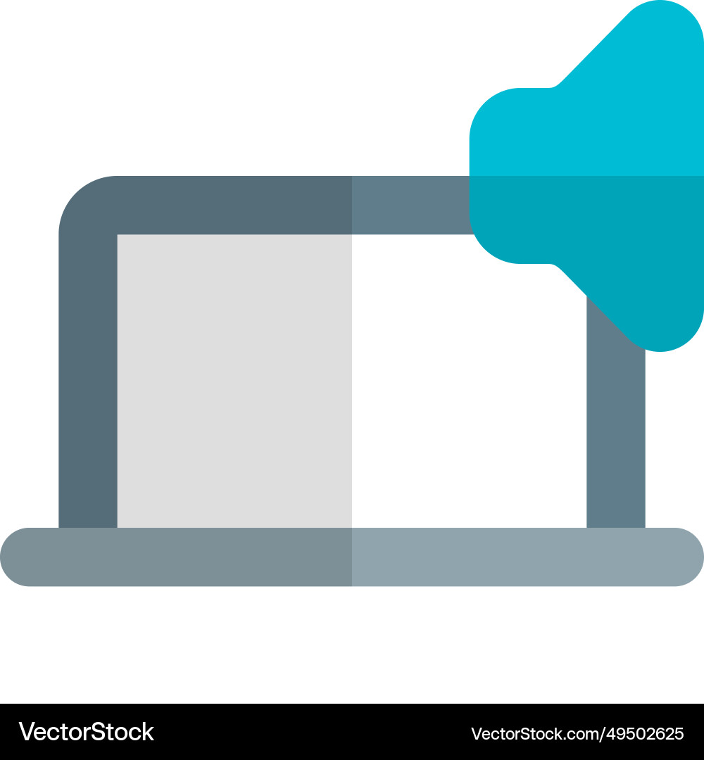 Built-in speakers on laptop for audio output vector image