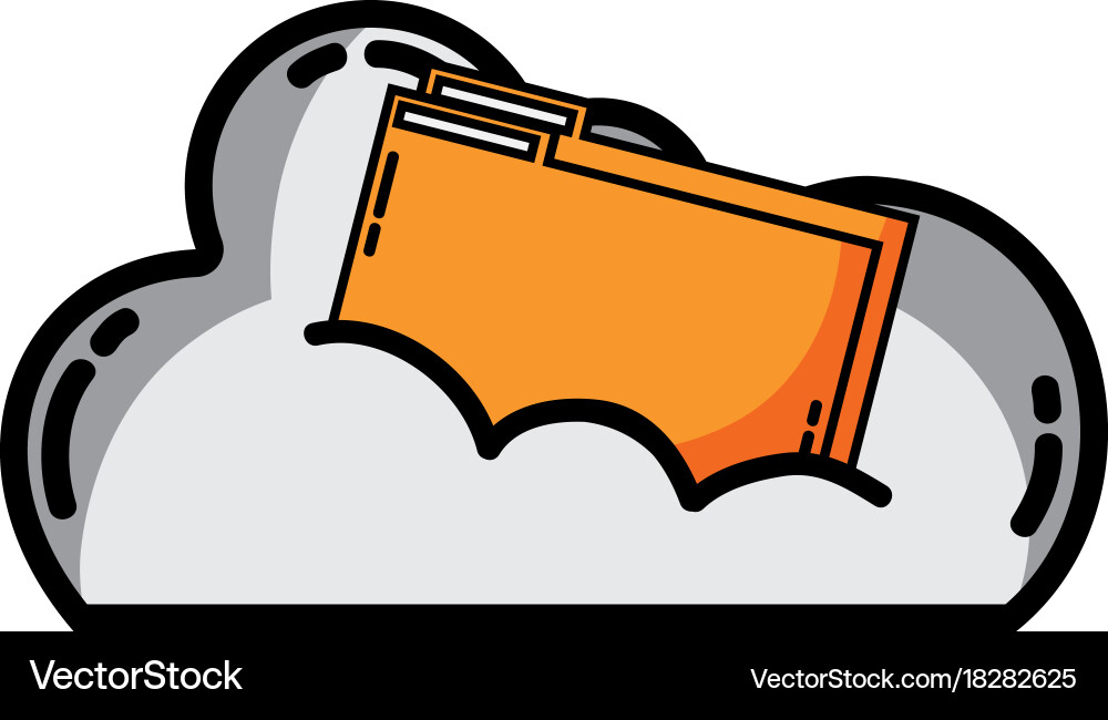Cloud data with digital folder file vector image