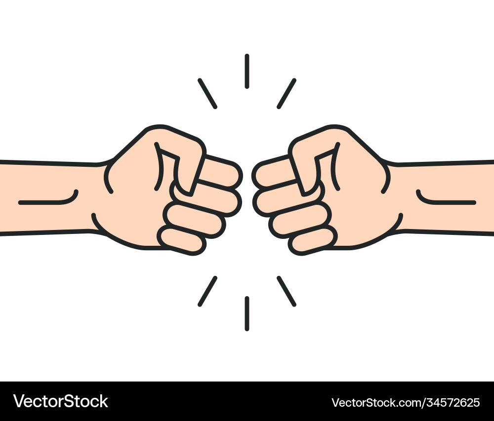 Fist Stoß-Symbol Hand starker Kampf Fist Stoß-Symbol Hand starker Kampf vektorbild